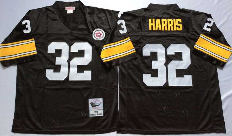 Steelers 32 Franco Harris Black M&N Throwback Jersey->nfl m&n throwback->NFL Jersey
